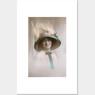 Edwardian lady in a picture hat Posters and Art